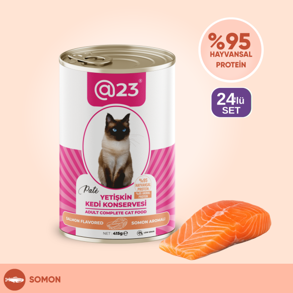 @23 Yetişkin Kedi Konservesi Somon Aromalı 415 g x 24 adet