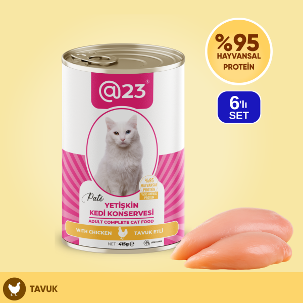 @23 Yetişkin Kedi Konservesi Tavuk Aromalı 415 g x 6 adet