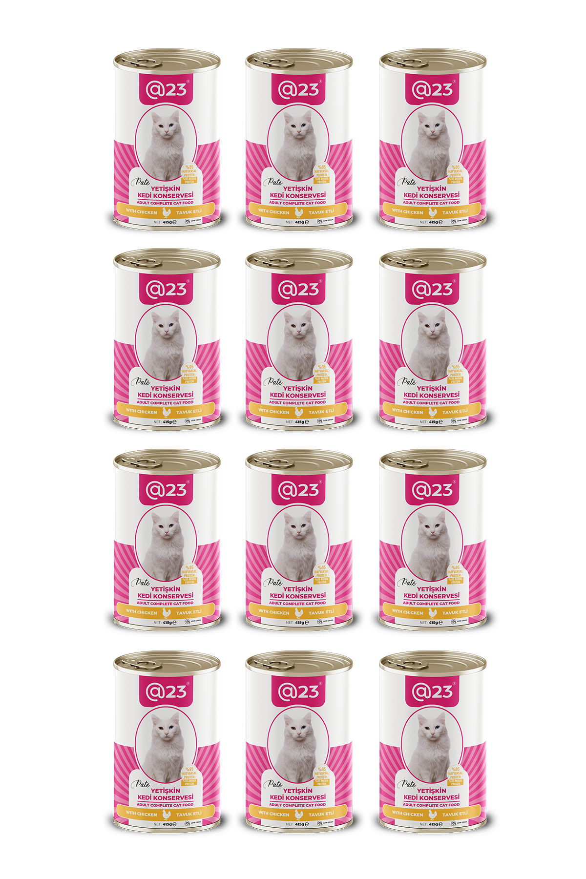 @23 Yetişkin Kedi Konservesi Tavuk Aromalı 415 g x 12 adet