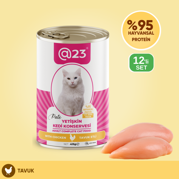 @23 Yetişkin Kedi Konservesi Tavuk Aromalı 415 g x 12 adet