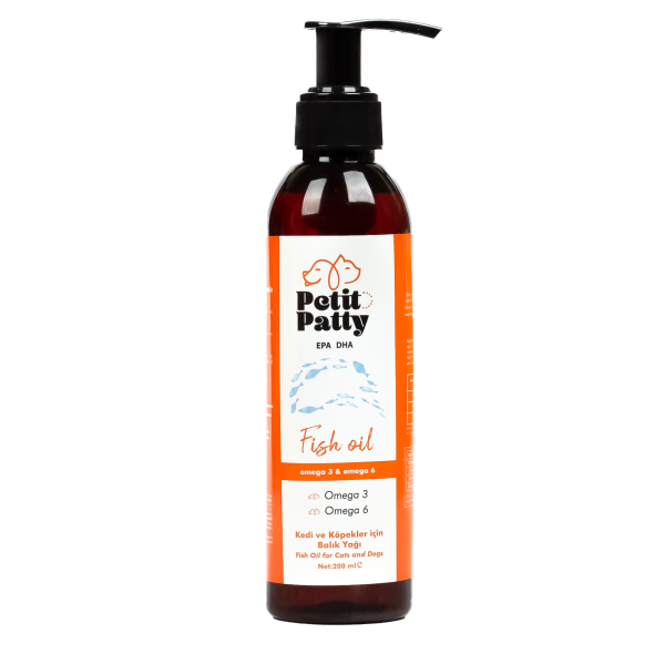 Petit Patty Fish Oil Balık Yağı 200ml & Kediler İçin Plus B Biotinli Damla 50ml
