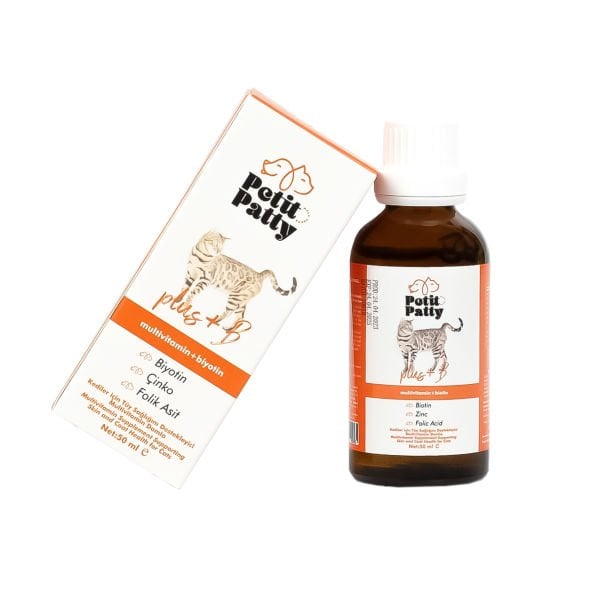 Petit Patty Plus B For Cats 50g Kediler İçin Tüy Dökülmesi Engelleyici Tüy Sağlığı Damlası