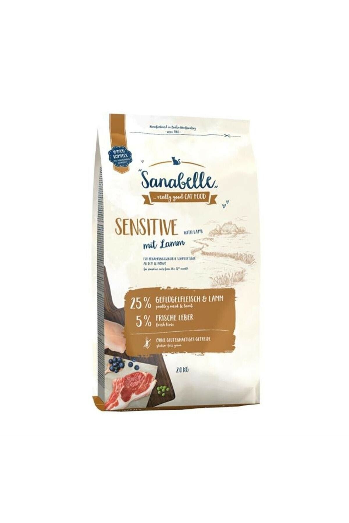 Sanabelle Sensitive Gulutensiz Kuzu Etli Hassas Yetişkin Kedi Maması 2 Kg