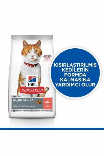 Hill's Scıence Plan Somon Balıklı Kısırlaştırılmış Yetişkin Kedi Maması 1,5 Kg