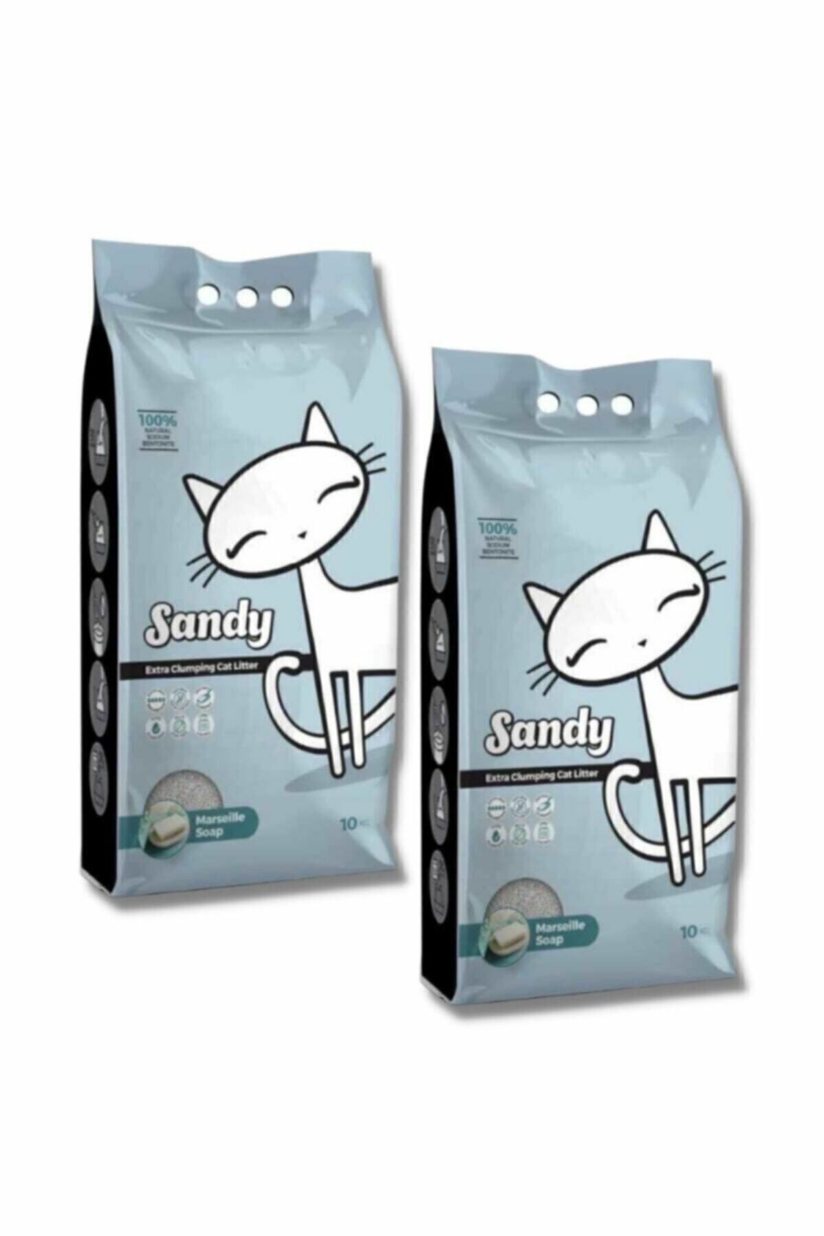 Sandy Marsilya Sabunu Ekstra Topaklanan Sodyum Bentonit Kedi Kumu 10 Kg X 2 Adet