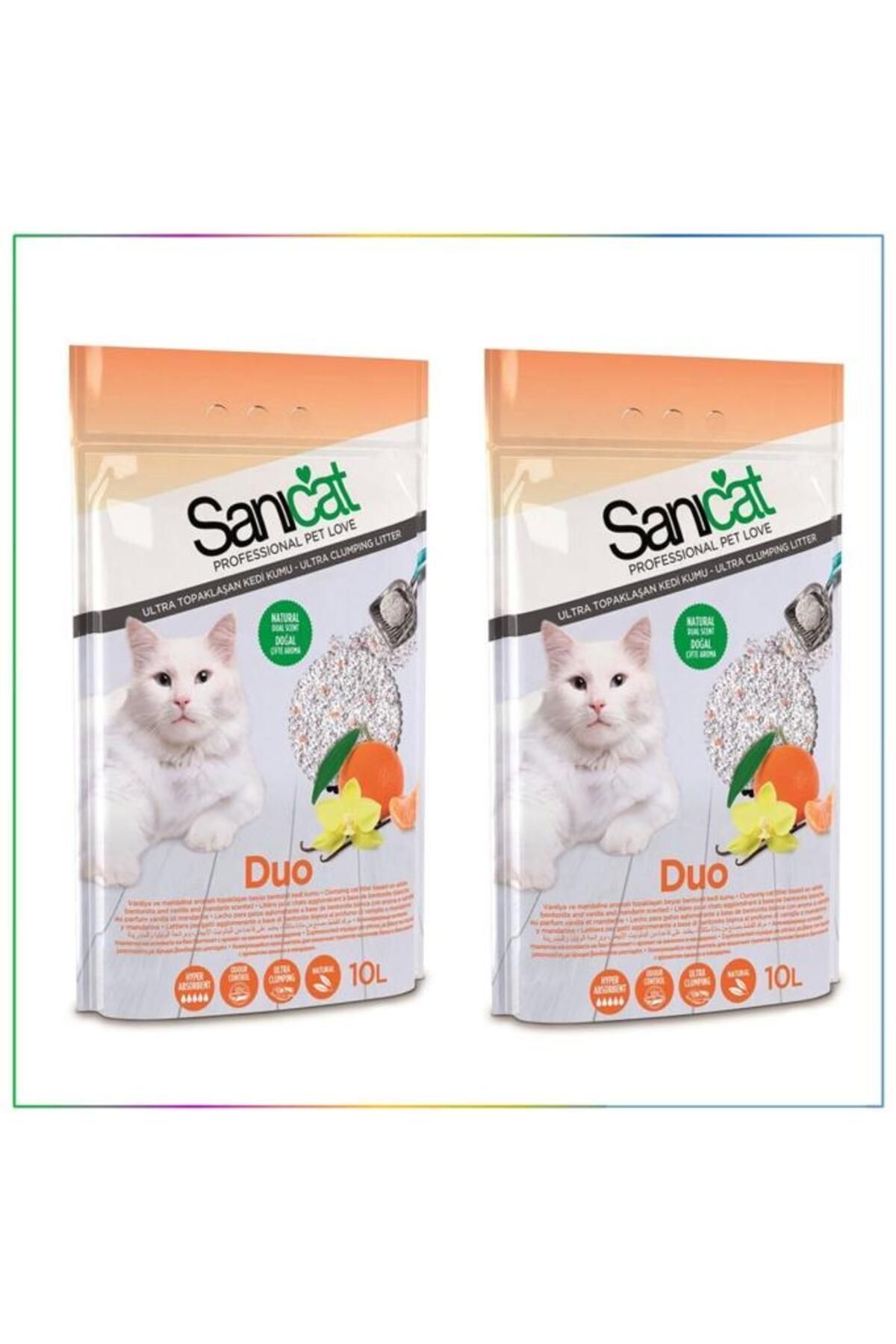 Sanicat Tozsuz Vanilyalı Mandalina Aromalı Doğal Kedi Kumu 10 Lt X 2 Adet