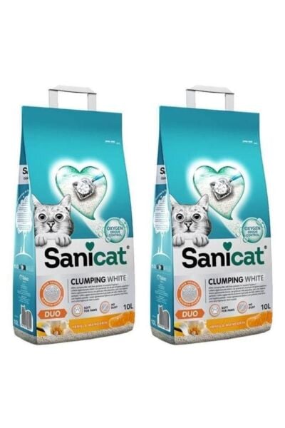 Sanicat Tozsuz Vanilyalı Mandalina Aromalı Doğal Kedi Kumu 10 Lt X 2 Adet