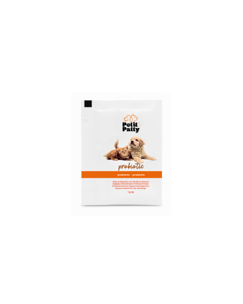 Petit Patty Probiotic Kedi ve Köpekler için Sindirim Sağlını Destekleyen Probiyotik Saşe 30x1g