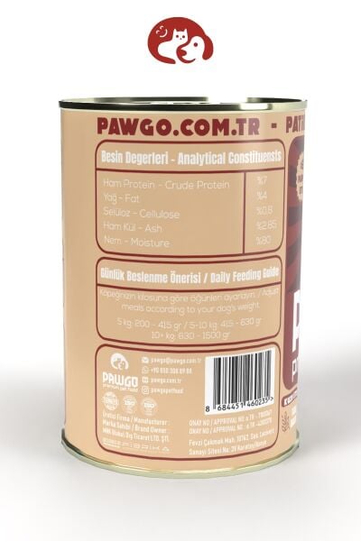 Pawgo Pupy Regal | Kuzulu | 400g X 12 |yavru-mini Irk | Parça Etli | Köpek Yaş Mama