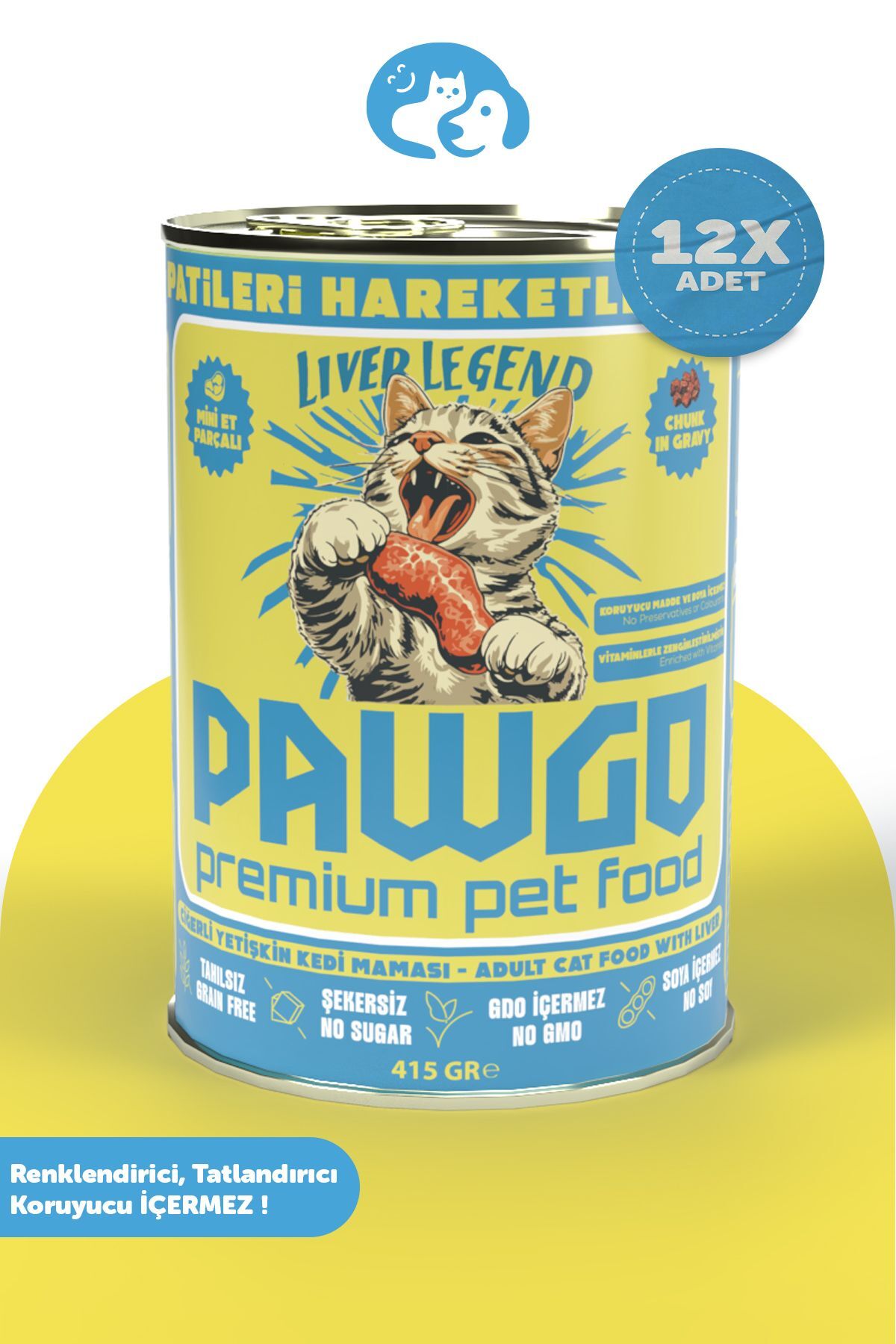Pawgo Liver Legend | Ciğerli | 400g X 12 | Parça Etli | Kedi Yaş Mama