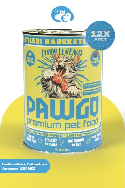 Pawgo Liver Legend | Ciğerli | 400g X 12 | Parça Etli | Kedi Yaş Mama