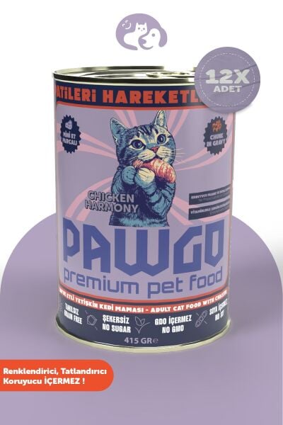 Pawgo Chicken Harmony | Tavuklu | 400g X 12 |parça Etli | Kedi Yaş Mama