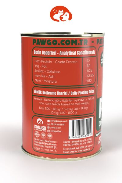 Pawgo Ocean Prime | Balıklı | 400g X 12 | Parça Etli | Kedi Yaş Mama