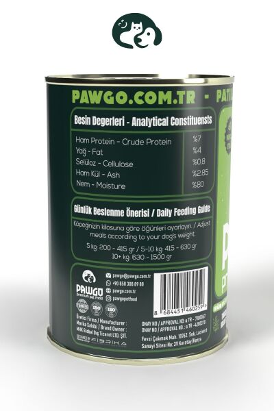 Pawgo Beef Prestige | Sığır Etli | 400g X 24 | Parça Etli | Köpek Yaş Mama