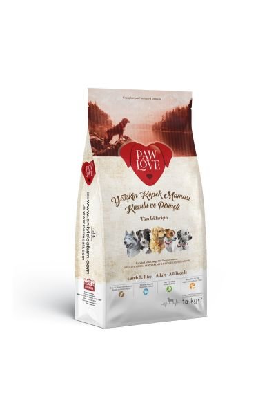 Paw Love Kuzulu Pirinçli Yetişkin Köpek Maması 15Kg
