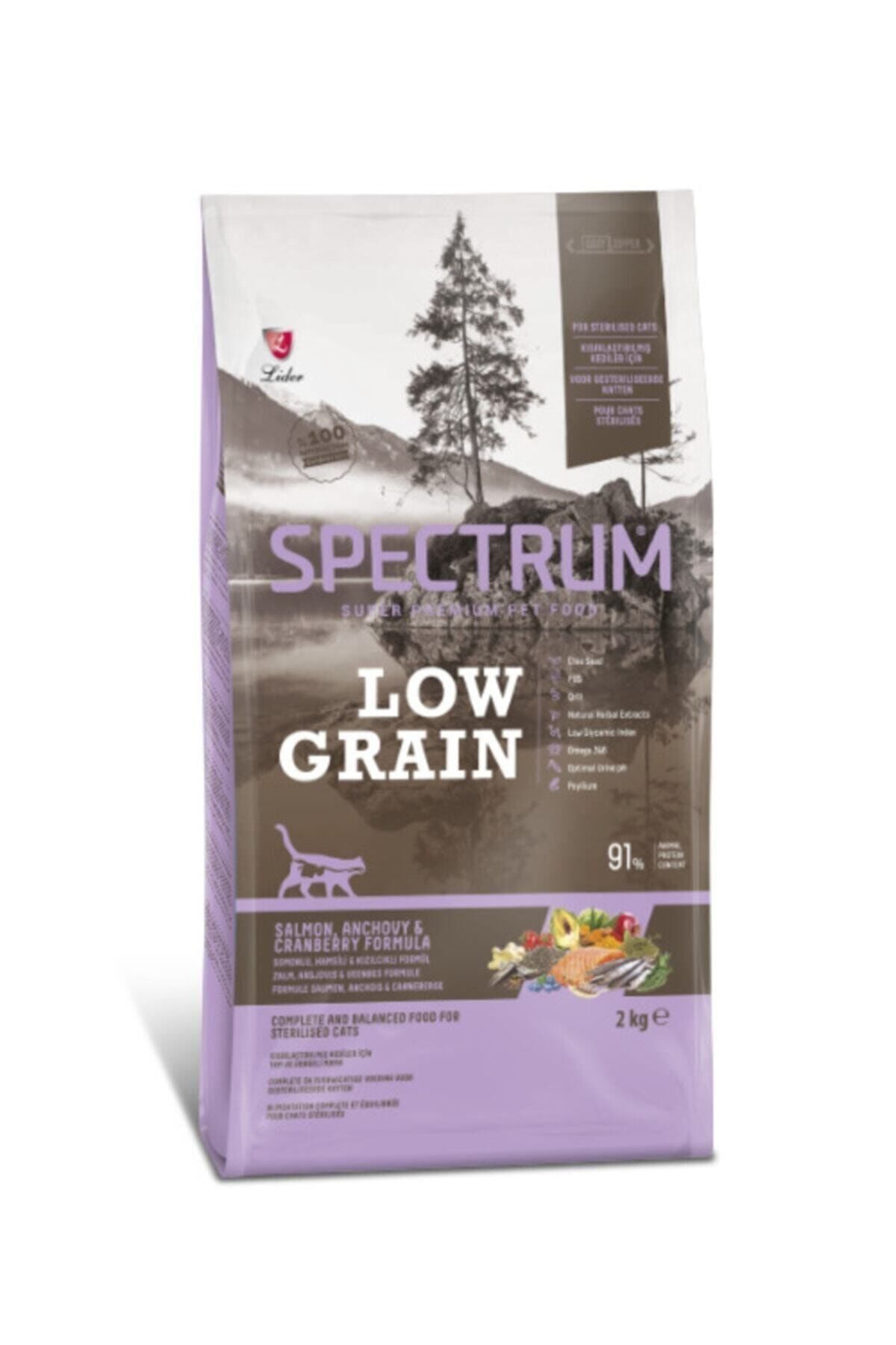 Spectrum Low Graın Kısırlaştırılmış Somonlu,Hamsili Kedi Maması 2Kg