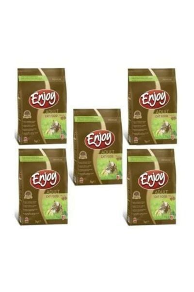 Enjoy Tavuklu Yetişkin Kedi Maması 1 Kg X 5 Adet