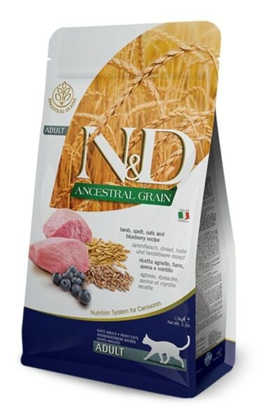 Nd Ancestral Grain Kuzulu, Kılçıksız Buğday, Yulaf Ve Yaban Mersinli Kedi Maması 1,5 Kg