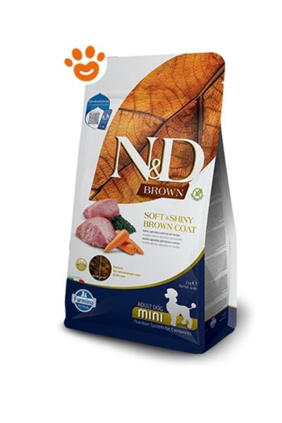 Brown Dog Kuzu, Patates, Havuç Ve Spirulina Küçük Irk Kahverengi Yetişkin Köpek Maması 2 Kg