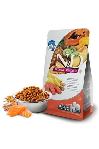 N&D Tropical Selection Somonlu Ve Tropikal Meyveli Orta Ve Büyük Irk Yetişkin Köpek Maması 2 Kg