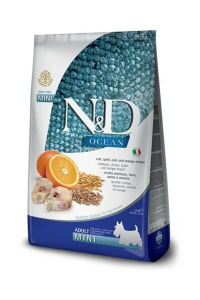 Nd Ocean Düşük Tahıllı Balık Portakallı Mini Irk Yetişkin Köpek Maması - 2.5 Kg
