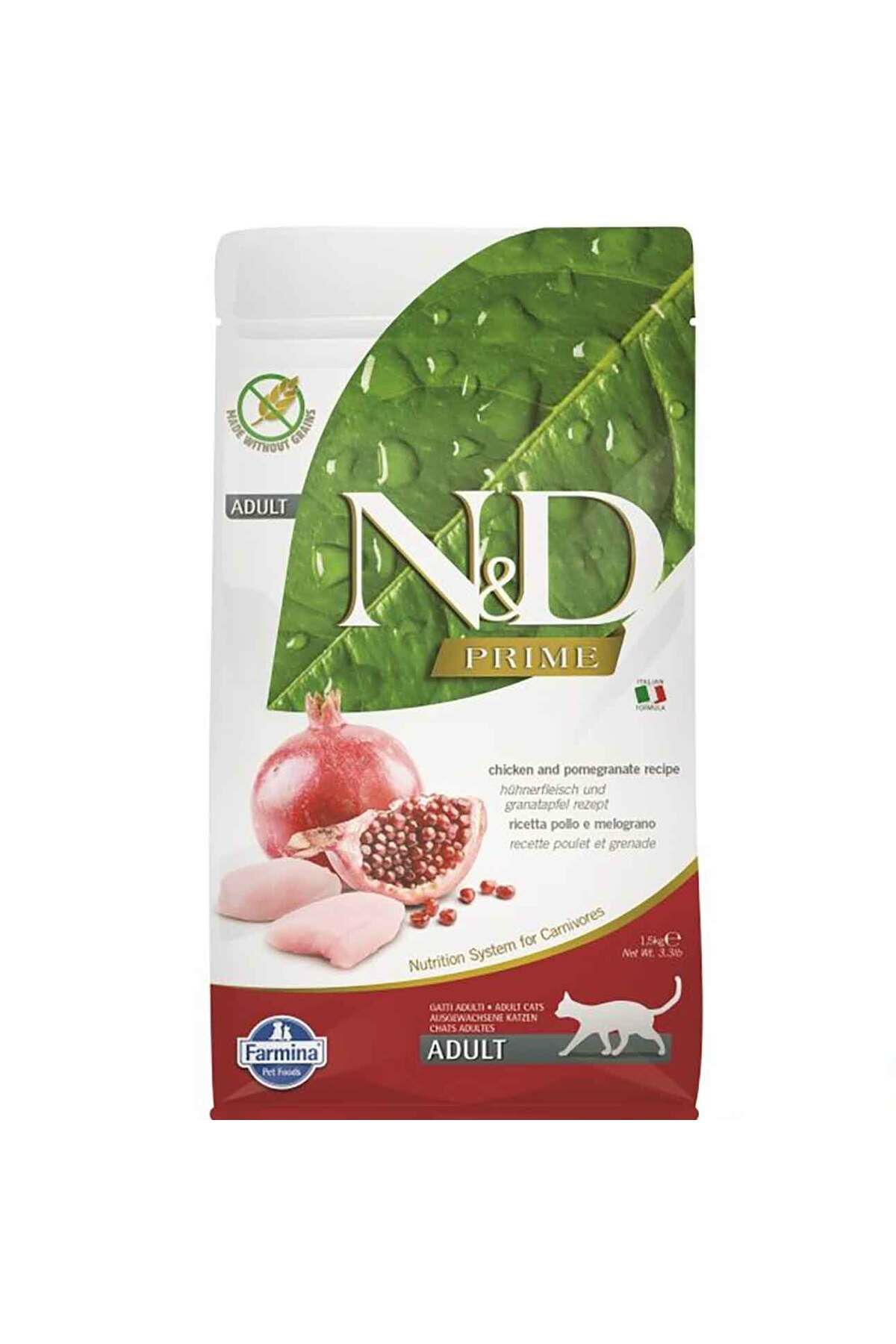 Nd Prime Tavuklu Ve Narlı Tahılsız Yetişkin Kedi Maması 1.5 Kg