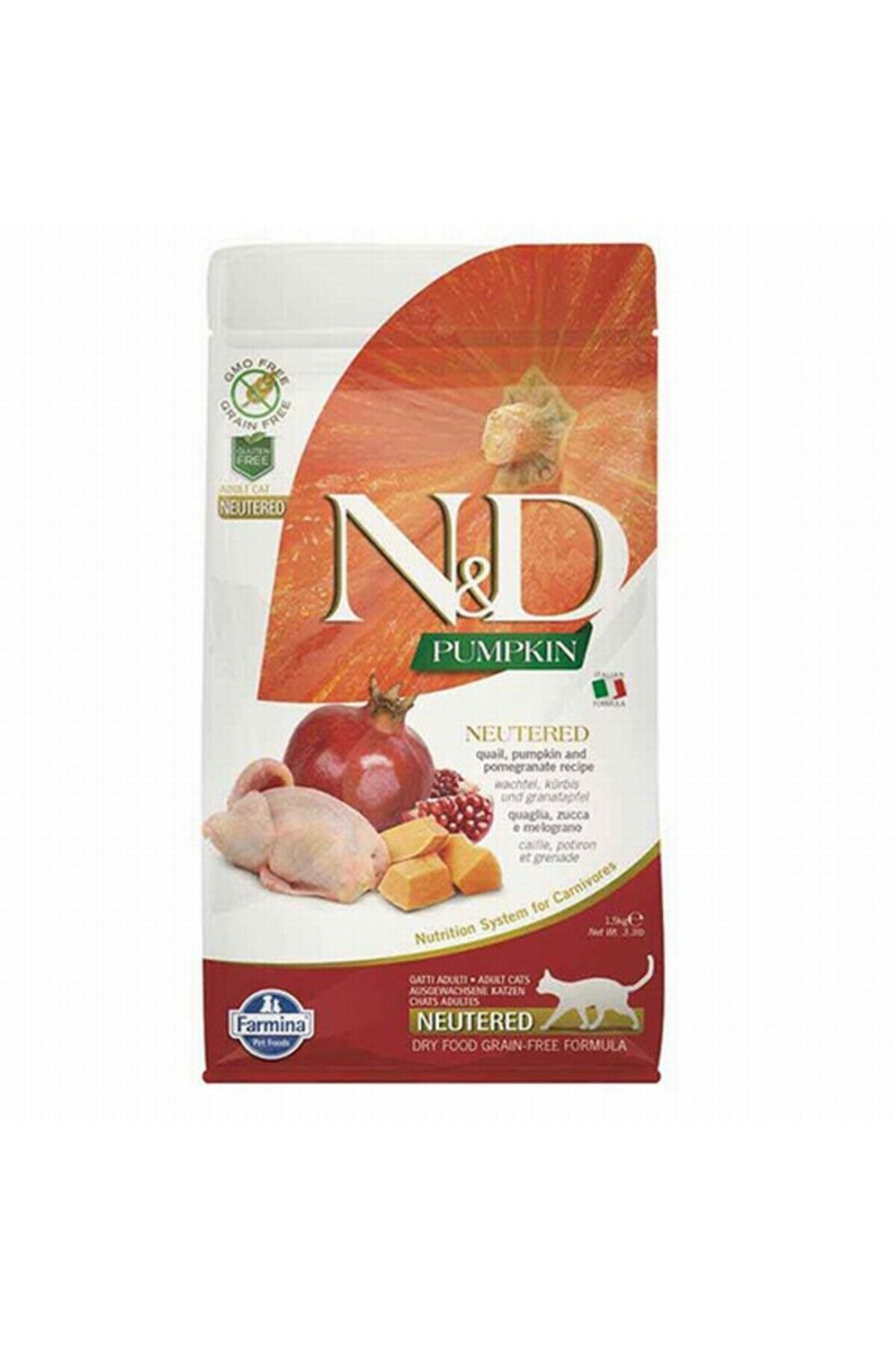 Nd Pumpkin Balkabaklı Bıldırcınlı Narlı Kısırlaştırılmış Kedi Maması 5 Kg