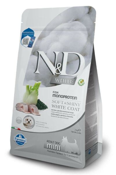Nd Whıte Dog Levrek, Pirinç, Rezene Ve Spirulina Küçük Irk Yetişkin Beyaz Köpek Maması 2 Kg