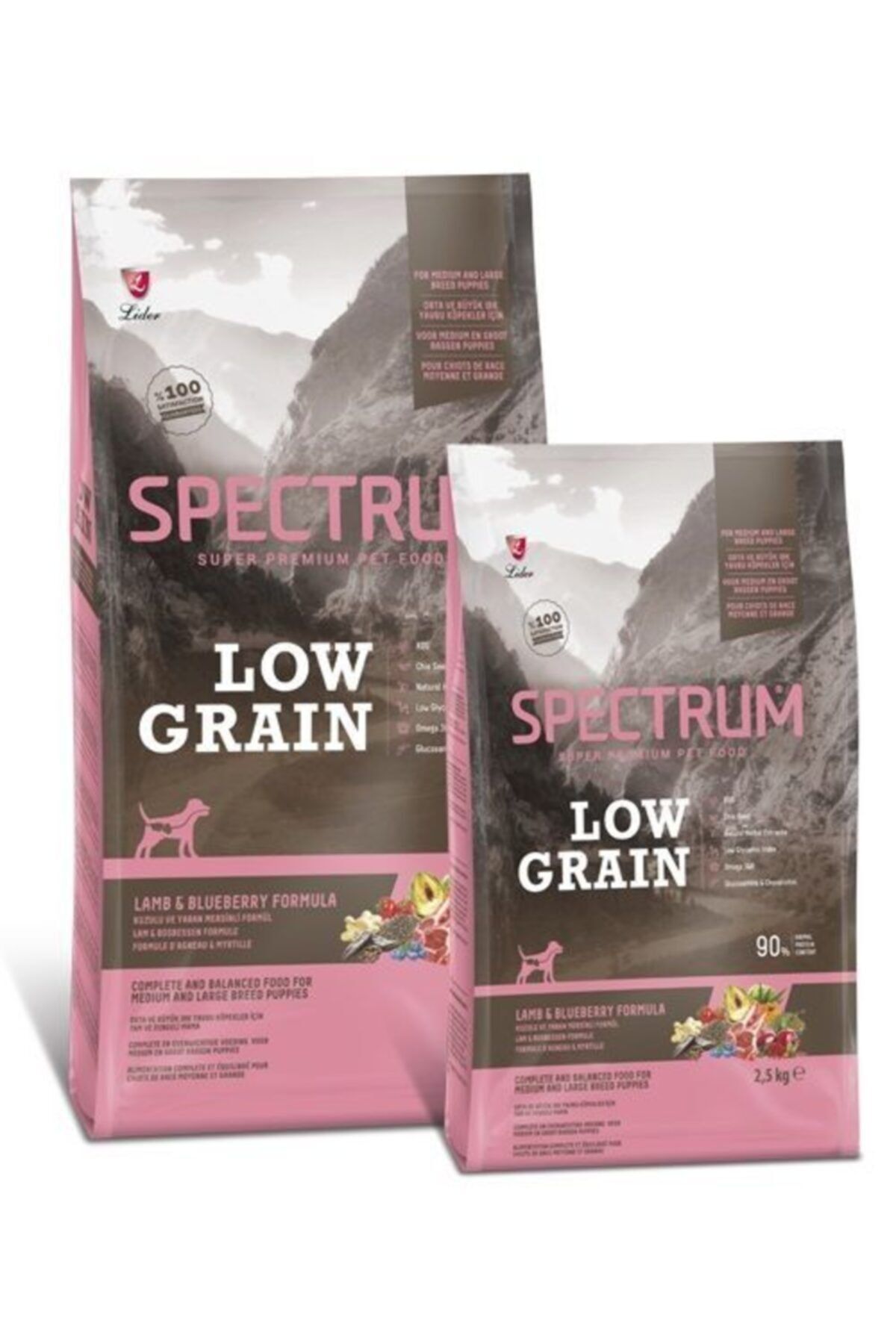 Spectrum Low Graın Kuzulu,Yaban Mersinli Medium-Large Yavru Köpek Maması 12+1 Kg