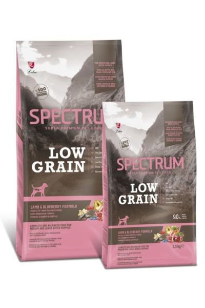 Spectrum Low Graın Kuzulu,Yaban Mersinli Medium-Large Yavru Köpek Maması 12+1 Kg