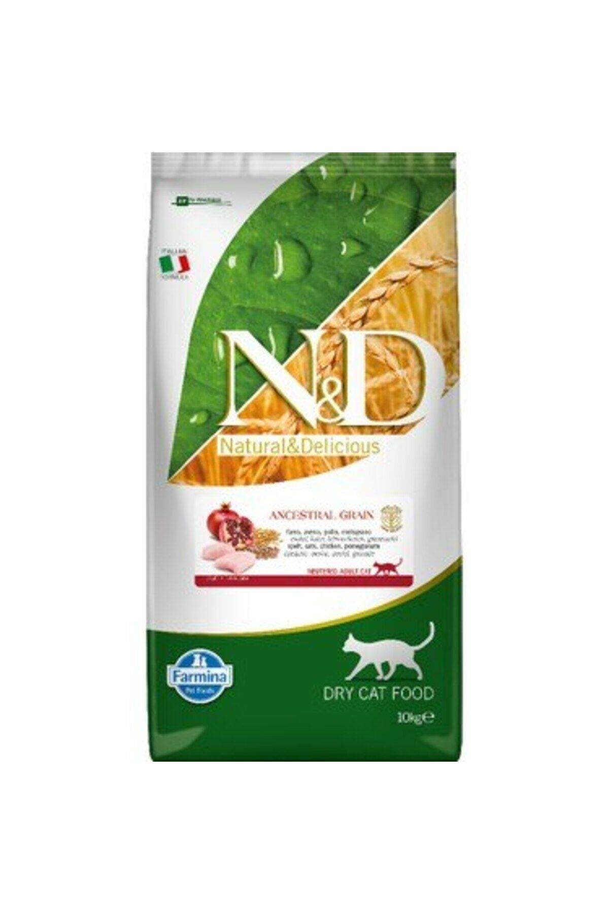 Nd Düşük Tahıllı Tavuklu Ve Narlı Kısırlaştırılmış Yetişkin Kedi Maması 10 Kg