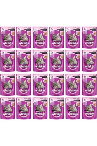 Whiskas Somon Balıklı Pouch Yaş Mama 24 Adet