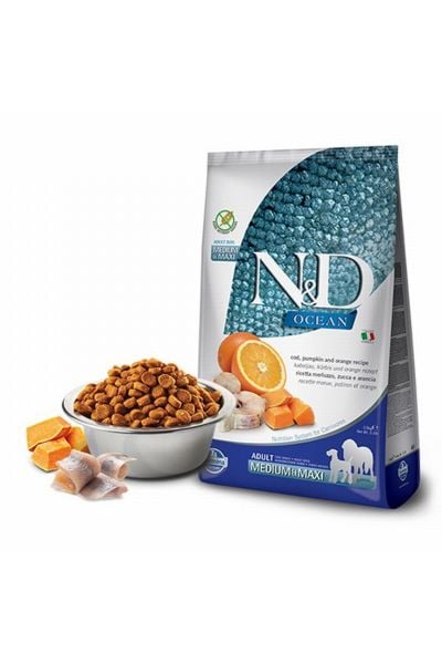 Nd Ocean Köpek Morina Balığı, Balkabağı & Portakal Yetişkin Medium & Maxı 2.5Kg