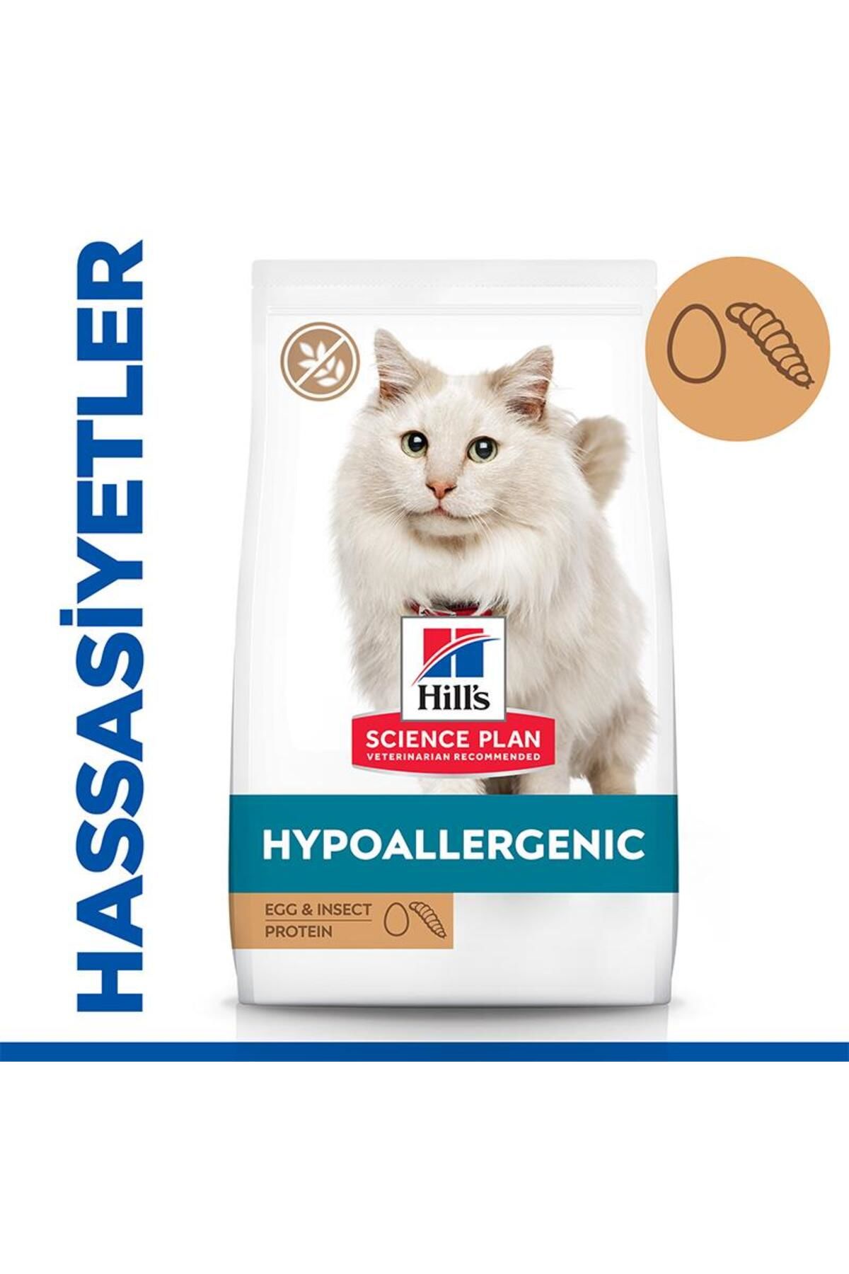 Hills Hypoallergenic Yumurta Ve Larva Proteinli Yetişkin Kedi Maması 7Kg