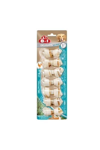 8İn1 Delights Pro Dental Tavuklu Köpek Ödülü 84 Gr Xs (7 Li)