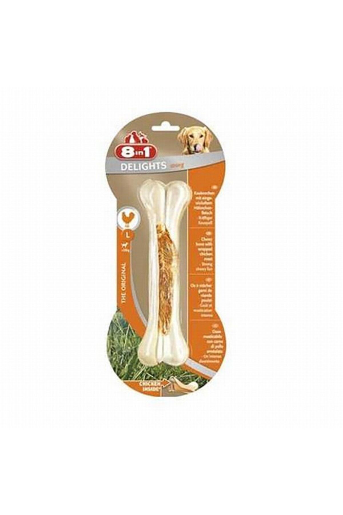 8İn1 Large Delights Strong Doğal Press Kemik Köpek Ödülü 20 Cm Large