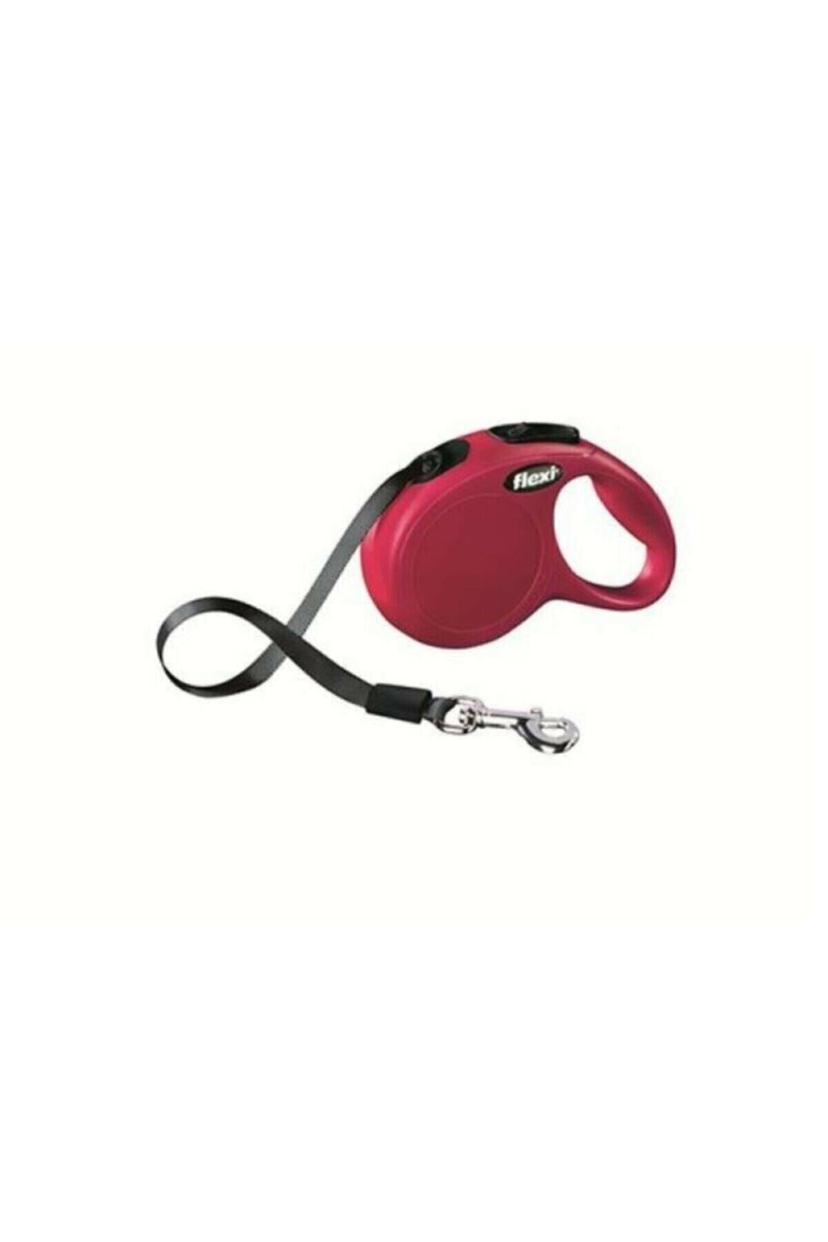 Flexi New Classic Otomatik Şerit Köpek Gezdirme Tasma L Kırmızı 5 Mt