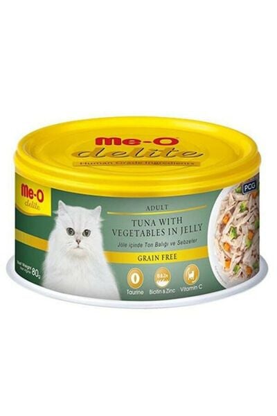 Meo Delite Tahılsız Jöle Içinde Ton Balıklı Ve Sebzeli Yetişkin Kedi Konservesi 80 Gr