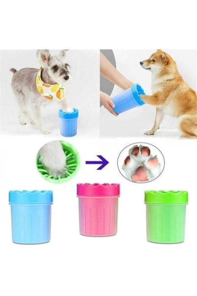 Fabyan Köpek & Kedi Pati Ayak Yıkama Kovası Silikon Jel Fırçalı Pati Temizleme Bardak