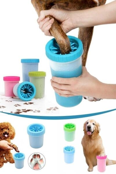 Fabyan Köpek & Kedi Pati Ayak Yıkama Kovası Silikon Jel Fırçalı Pati Temizleme Bardak