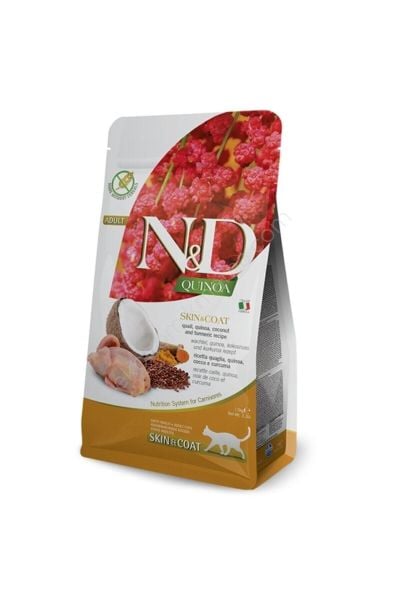 N&D Quinoa Skin Coat Bıldırcın Etli Yetişkin Kedi Maması 1.5 Kg