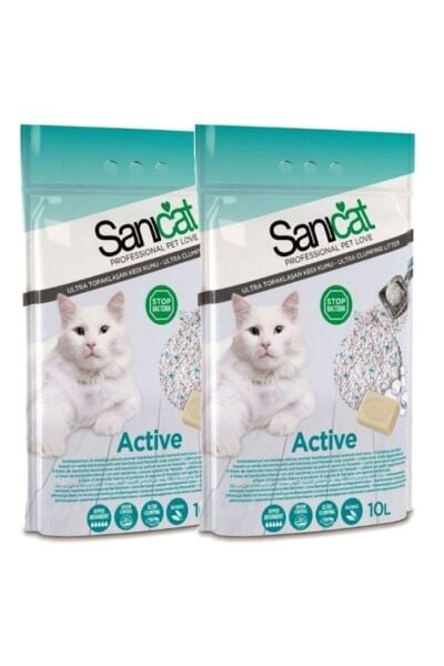 Sanicat Active Marsilya Sabunu Kokulu Kedi Kumu 10 Lt 2'Li Set