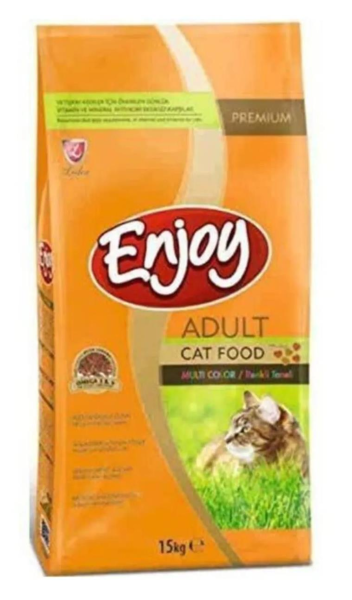 Enjoy Renkli Taneli Tavuklu 15 Kg Yetişkin Kedi Maması