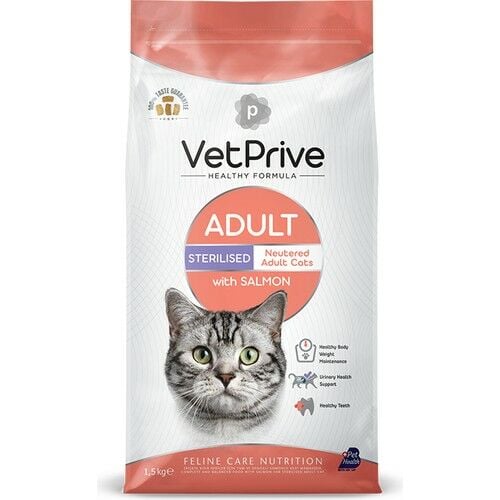 Vet Prive Kısırlaştırılmış Kedi Maması Somonlu 1,5 Kg